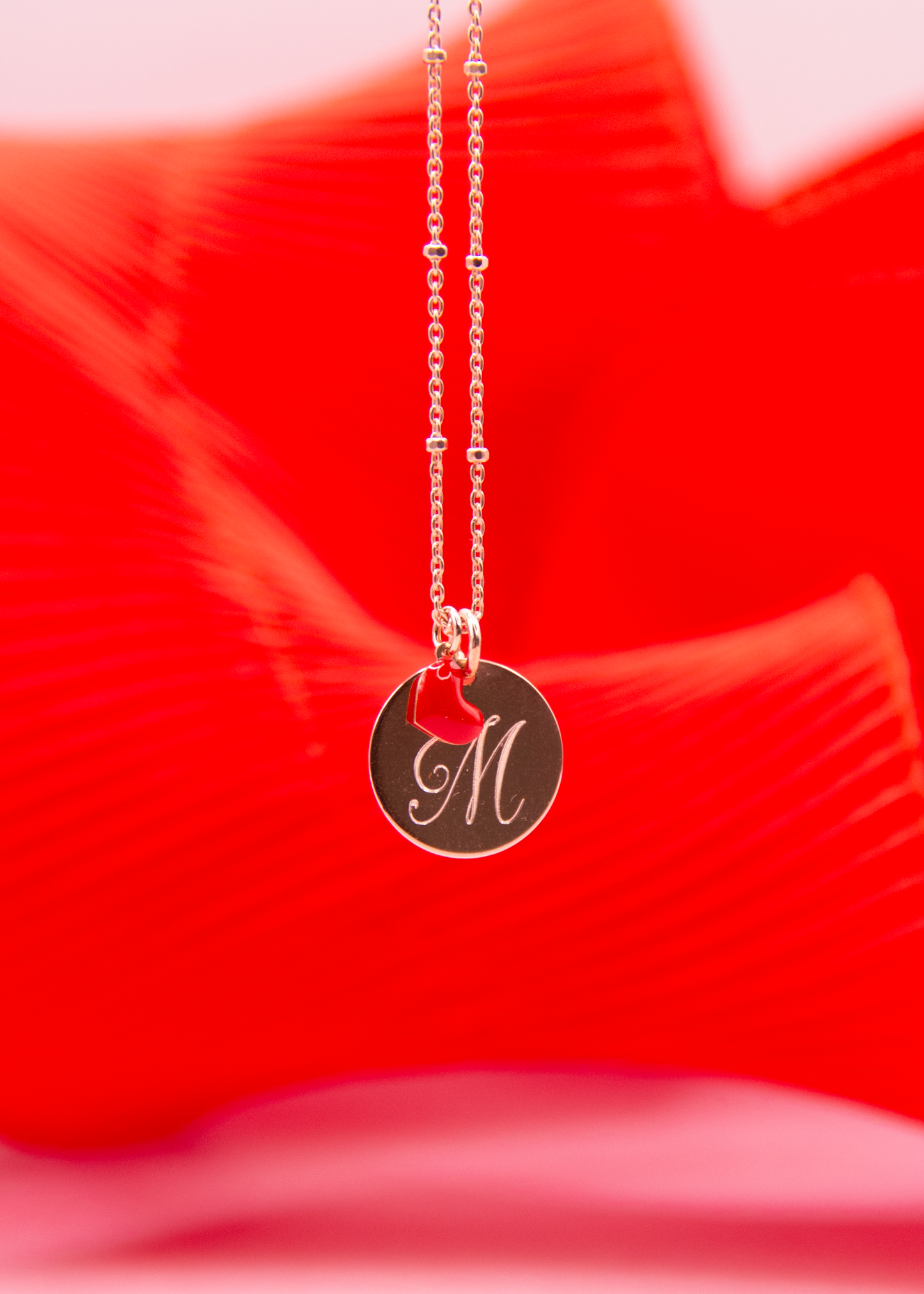 Collana con incisione e cuore San Valentino