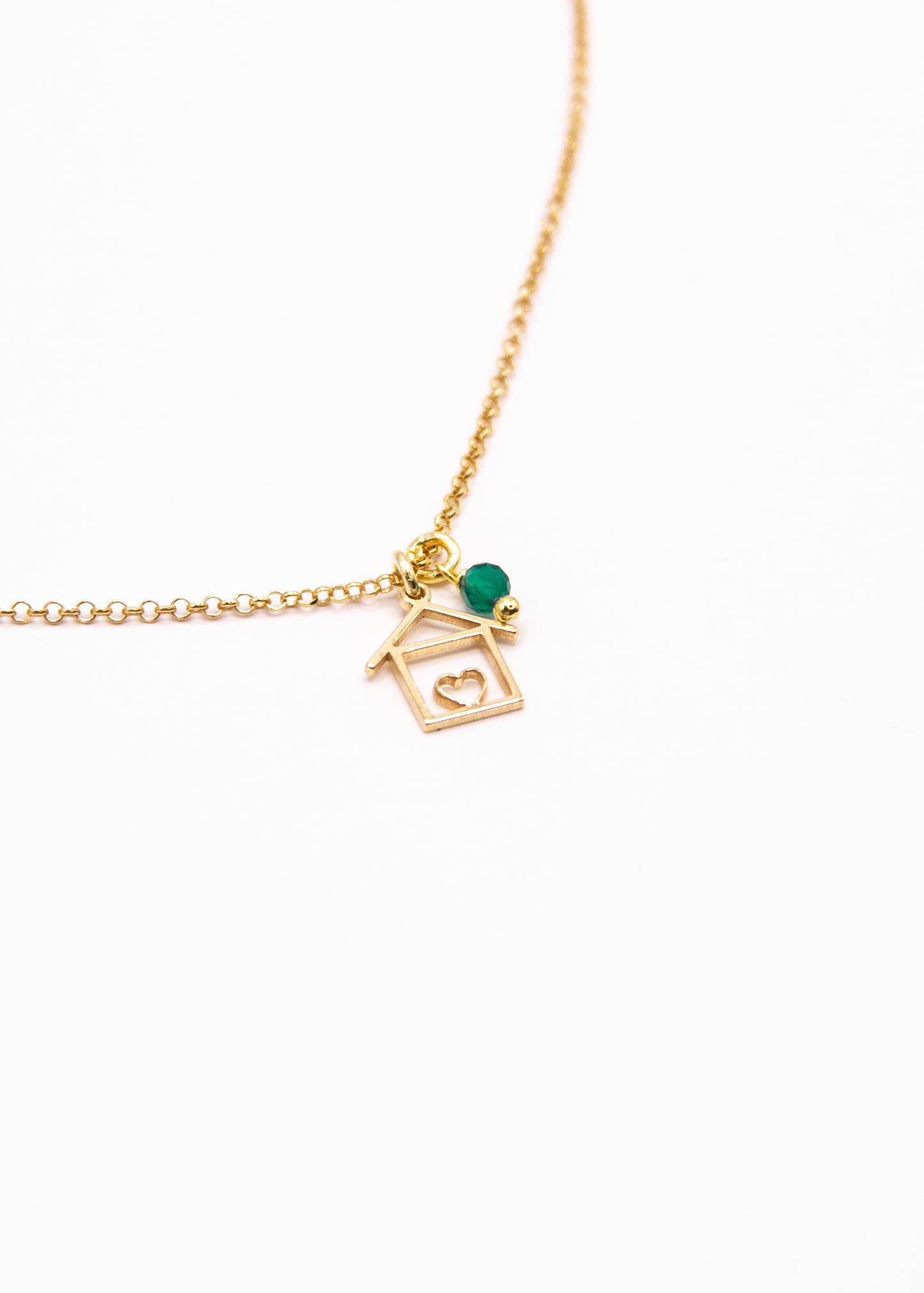 Collana Casetta in argento e pietra dura