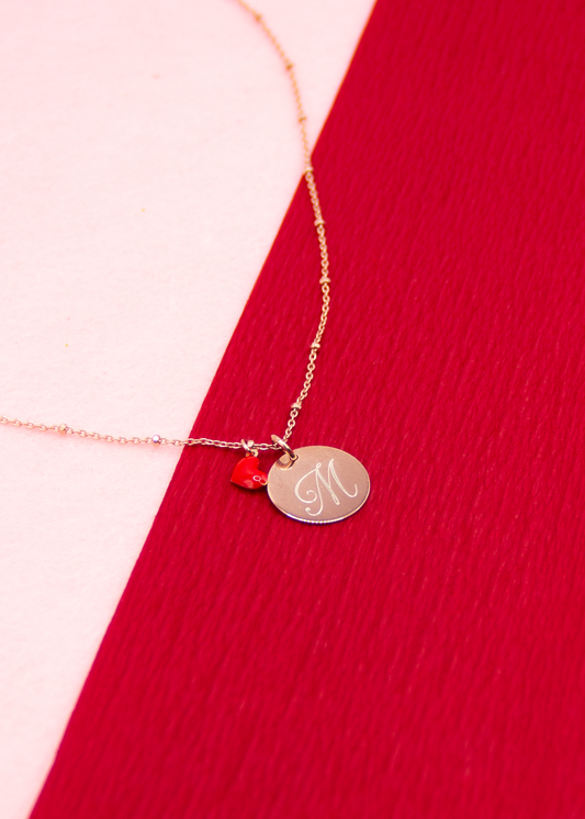 Collana con incisione e cuore San Valentino