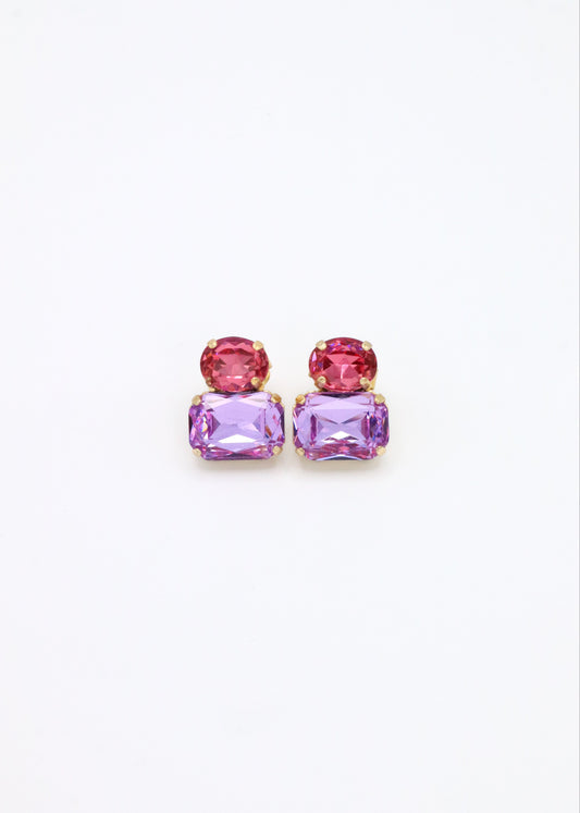 Orecchini Confetti Laura Sciunnach in argento 925 fatti a mano, piccoli e leggeri (3 g), design contemporaneo con dettagli colorati, chiusura a perno con farfallina, gioielli artigianali made in Italy personalizzabili. 