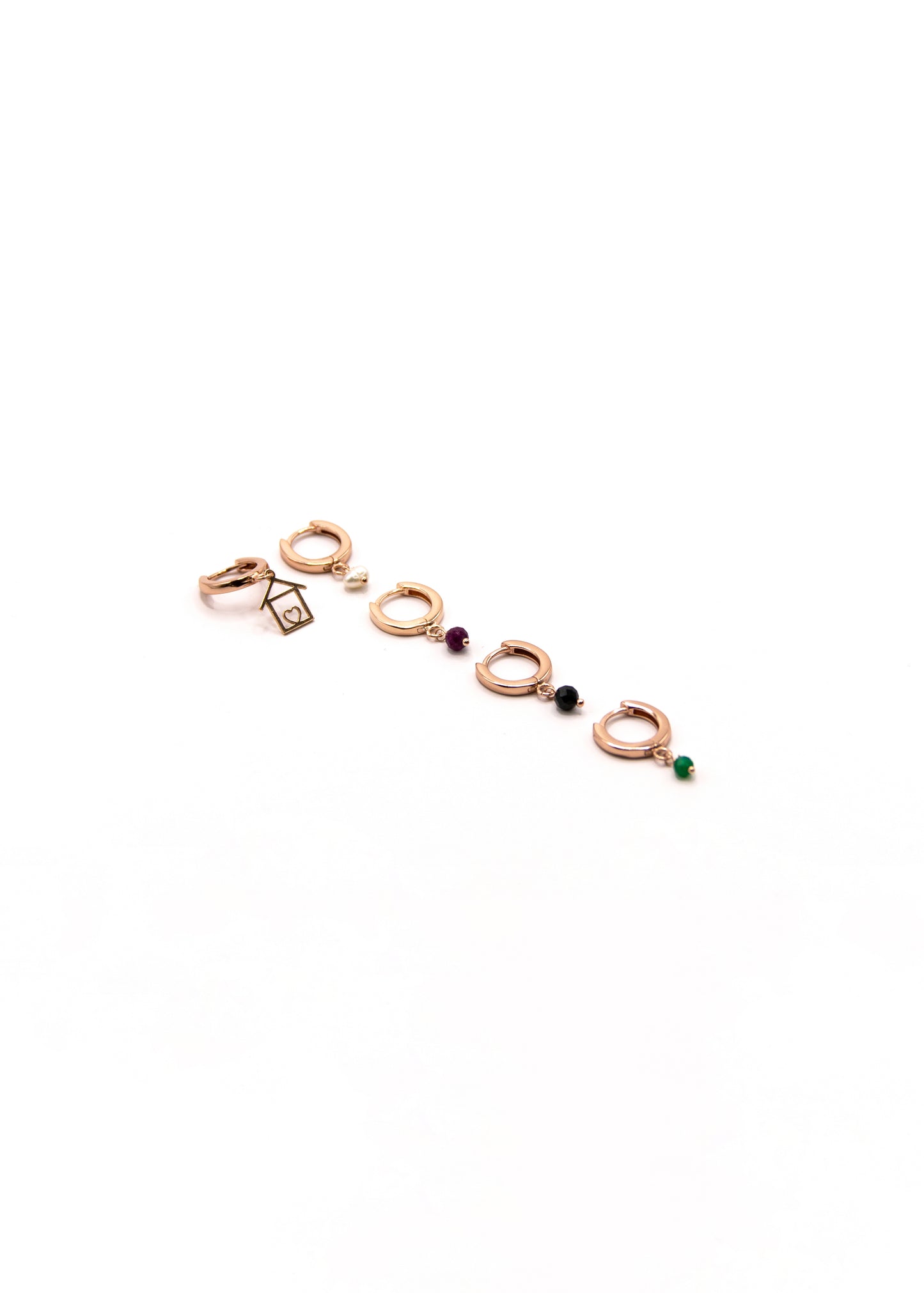 Orecchini Casetta in argento e pietra dura