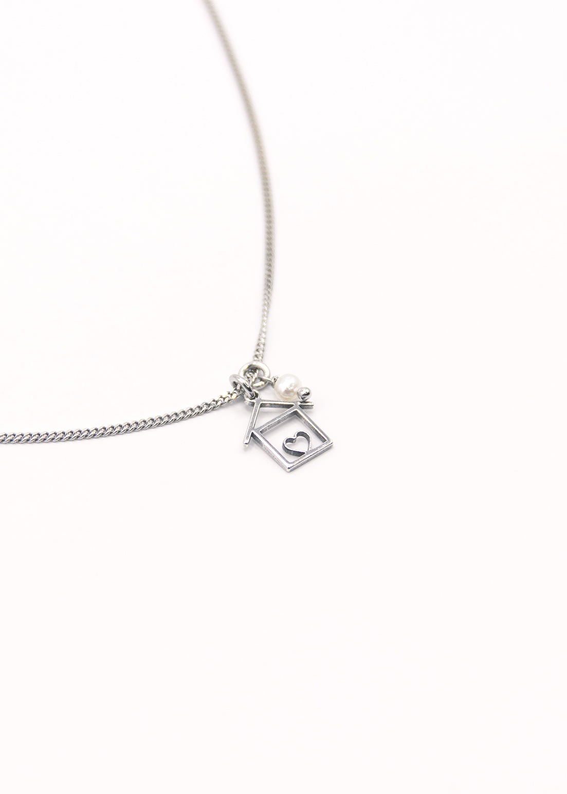 Collana Casetta in argento e pietra dura