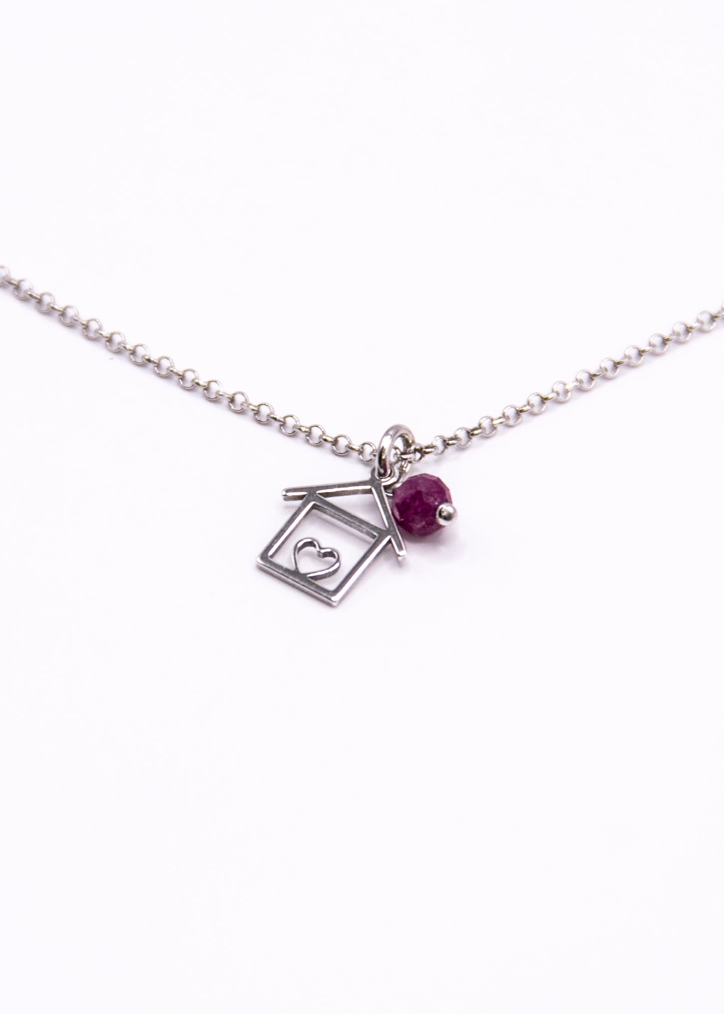 Collana Casetta in argento e pietra dura