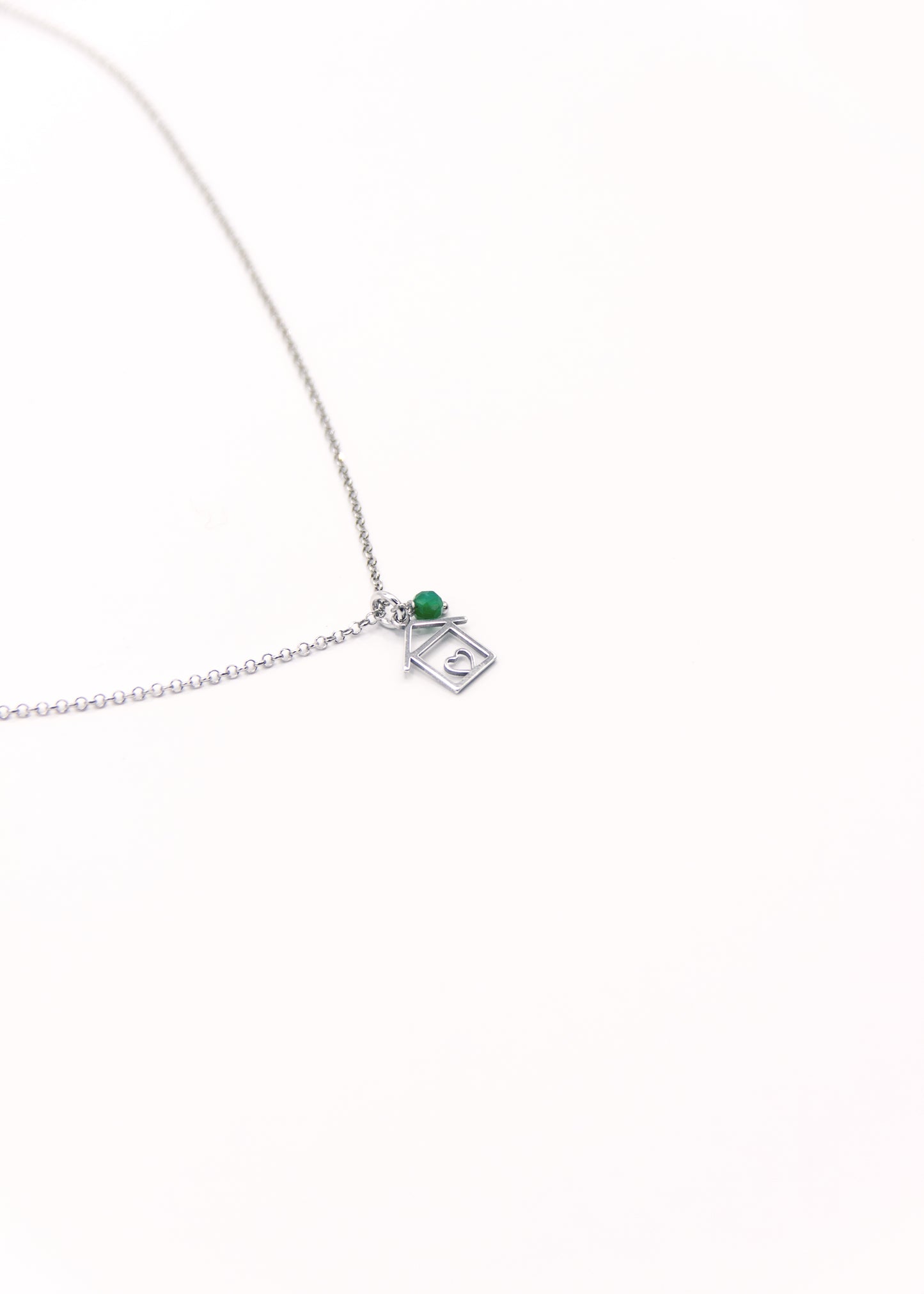 Collana Casetta in argento e pietra dura