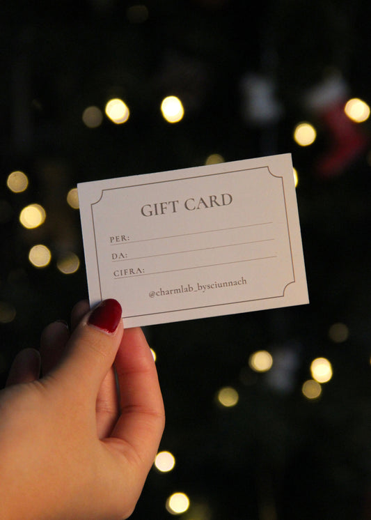 Gift card per il charm lab by Laura Sciunnach, charm bar a Genova, disponibile in diversi importi.
