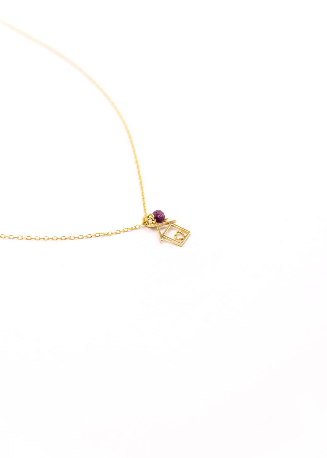Collana Casetta in argento e pietra dura