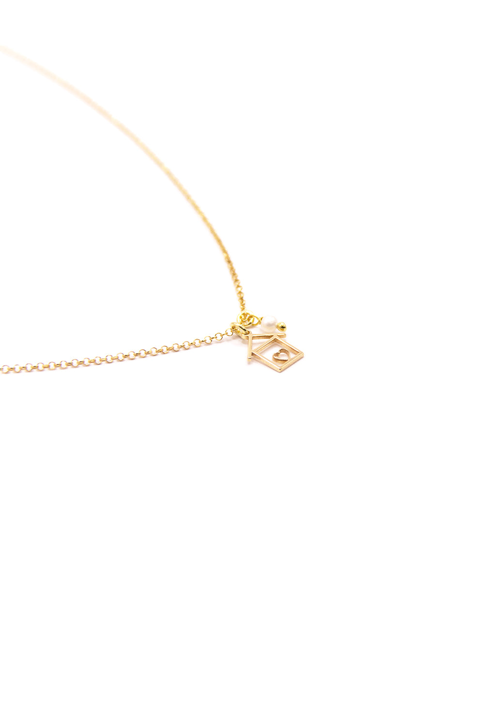 Collana Casetta in argento e pietra dura