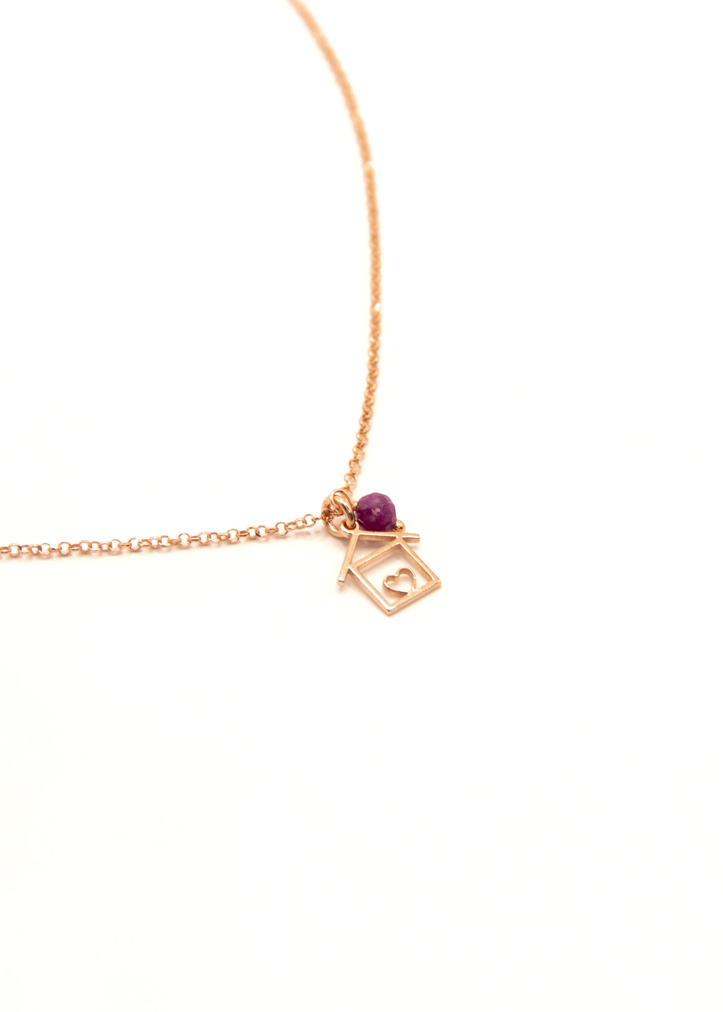 Collana Casetta in argento e pietra dura