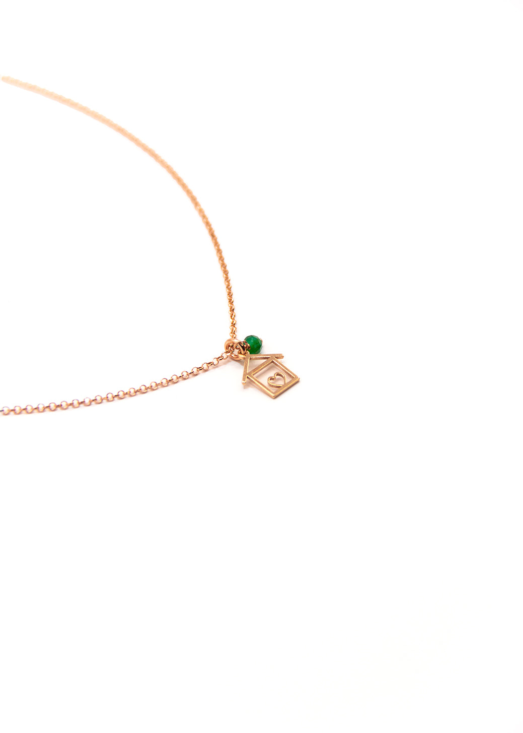 Collana Casetta in argento e pietra dura