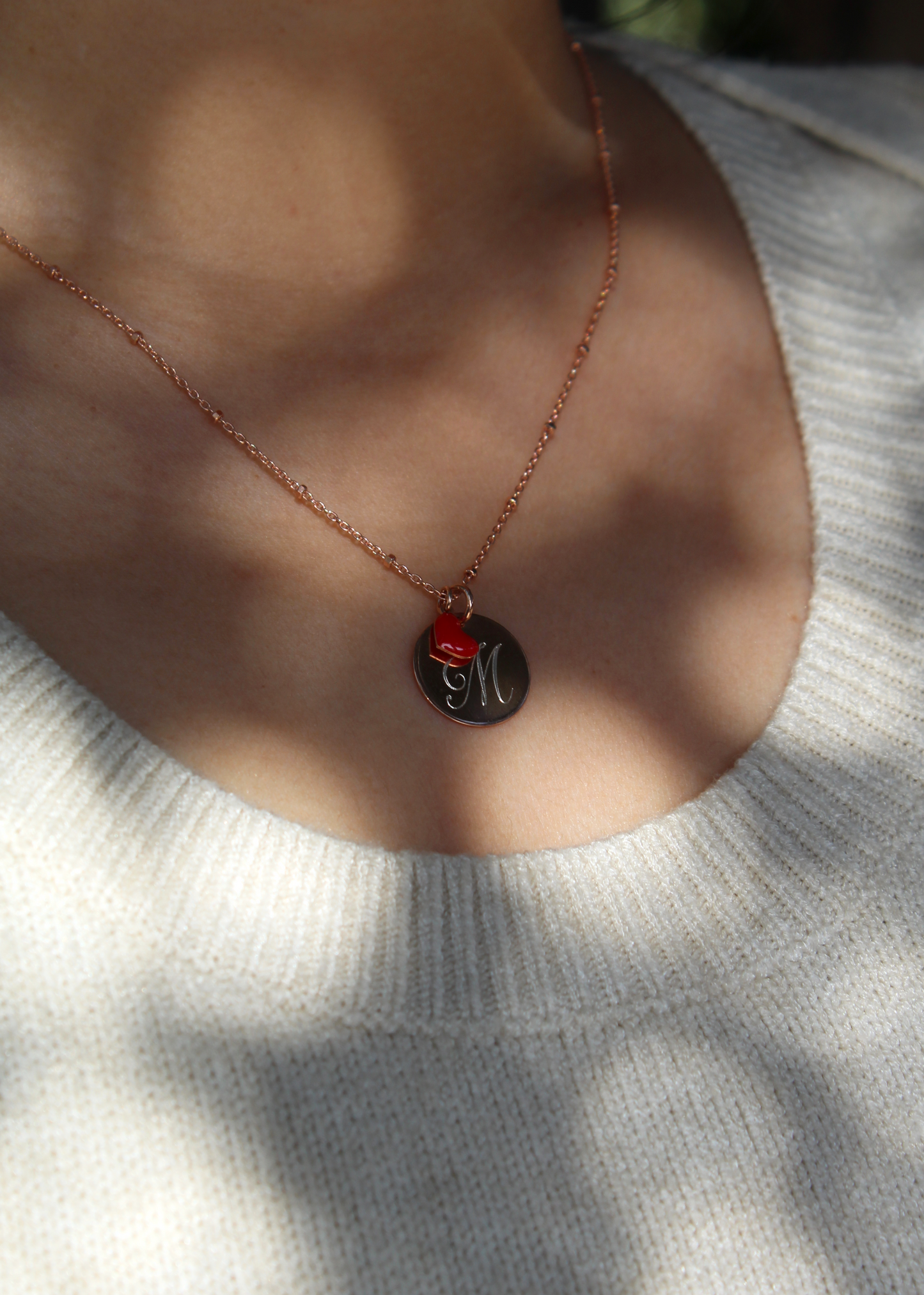 Collana con incisione e cuore San Valentino