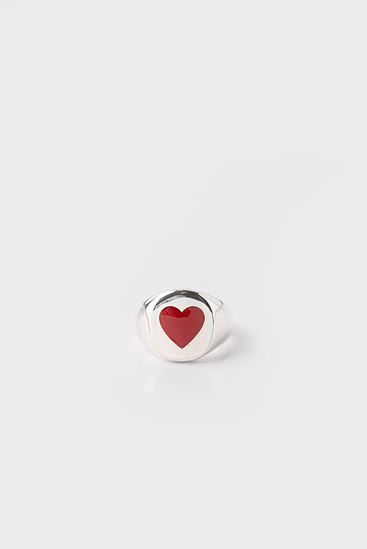 #anello #anellomignolo #argento #silver #chevalier #chevaliertondo #cuore #cuorerosso #cuoresmaltato #smaltorosso #redheart