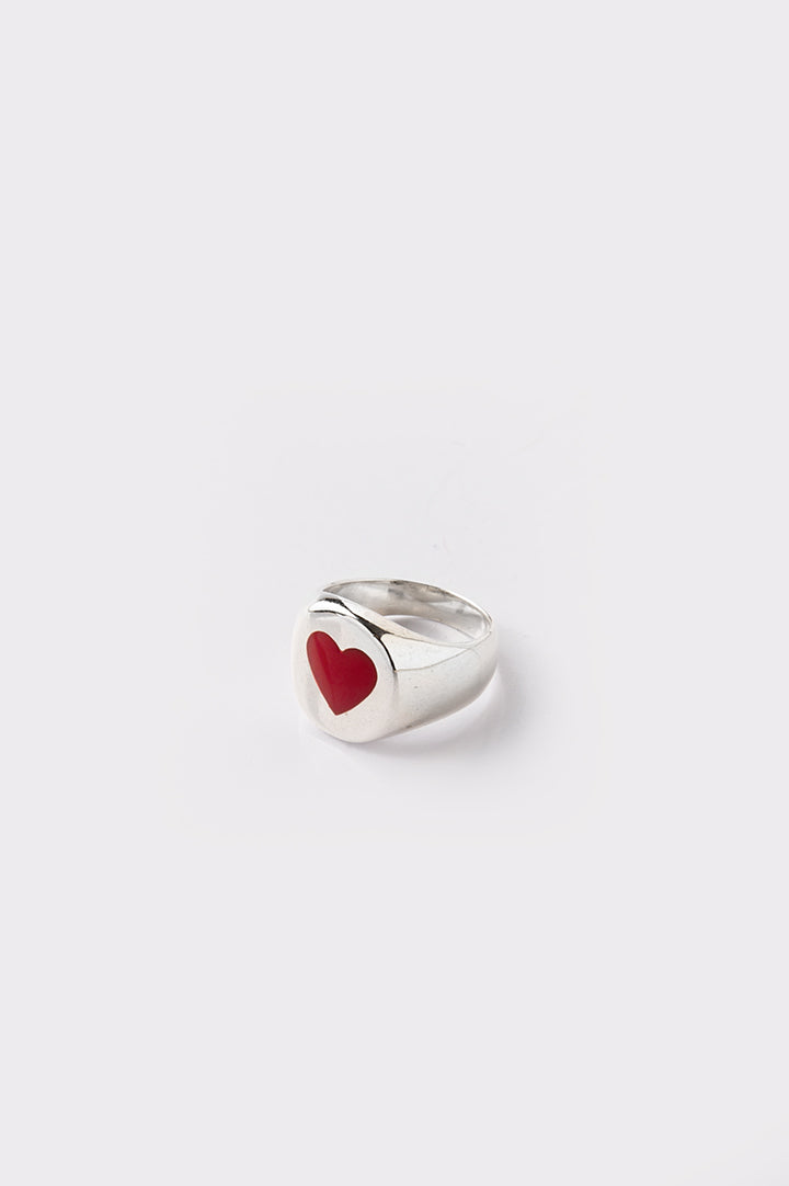#anello #anellomignolo #argento #silver #chevalier #chevaliertondo #cuore #cuorerosso #cuoresmaltato #smaltorosso #redheart