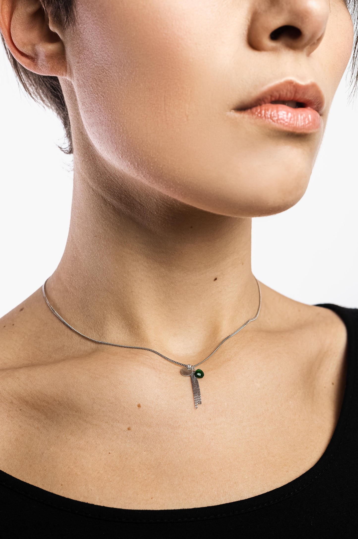 Collana girocollo argento con ciondolo in pietra dura