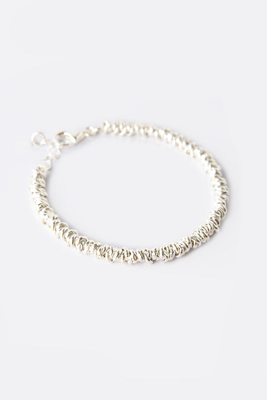 Bracciale argento anellini incrociati