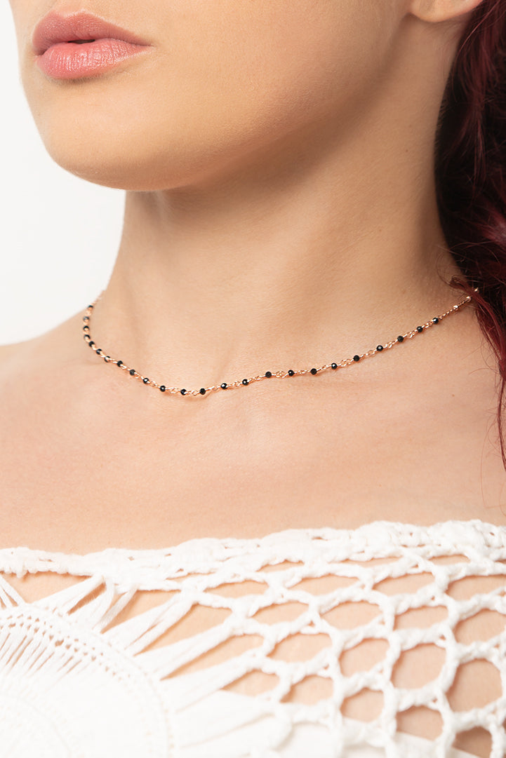 Collana rosario- agata nera