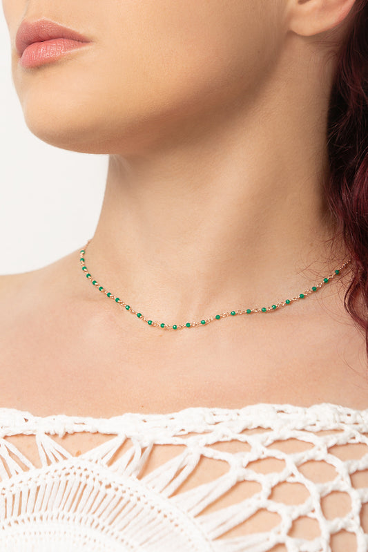Collana rosario - agata verde
