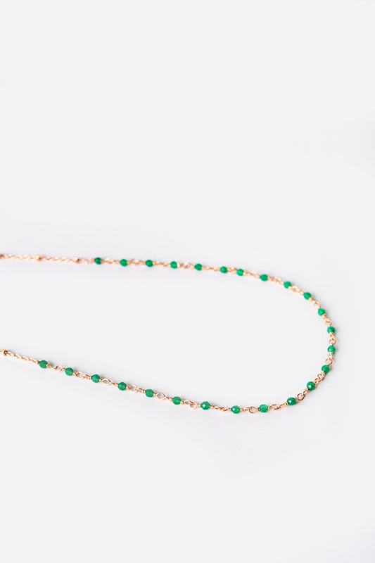 Collana rosario - agata verde