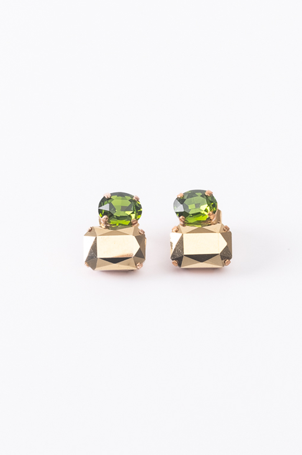 Orecchini Confetti - oro e verde oliva