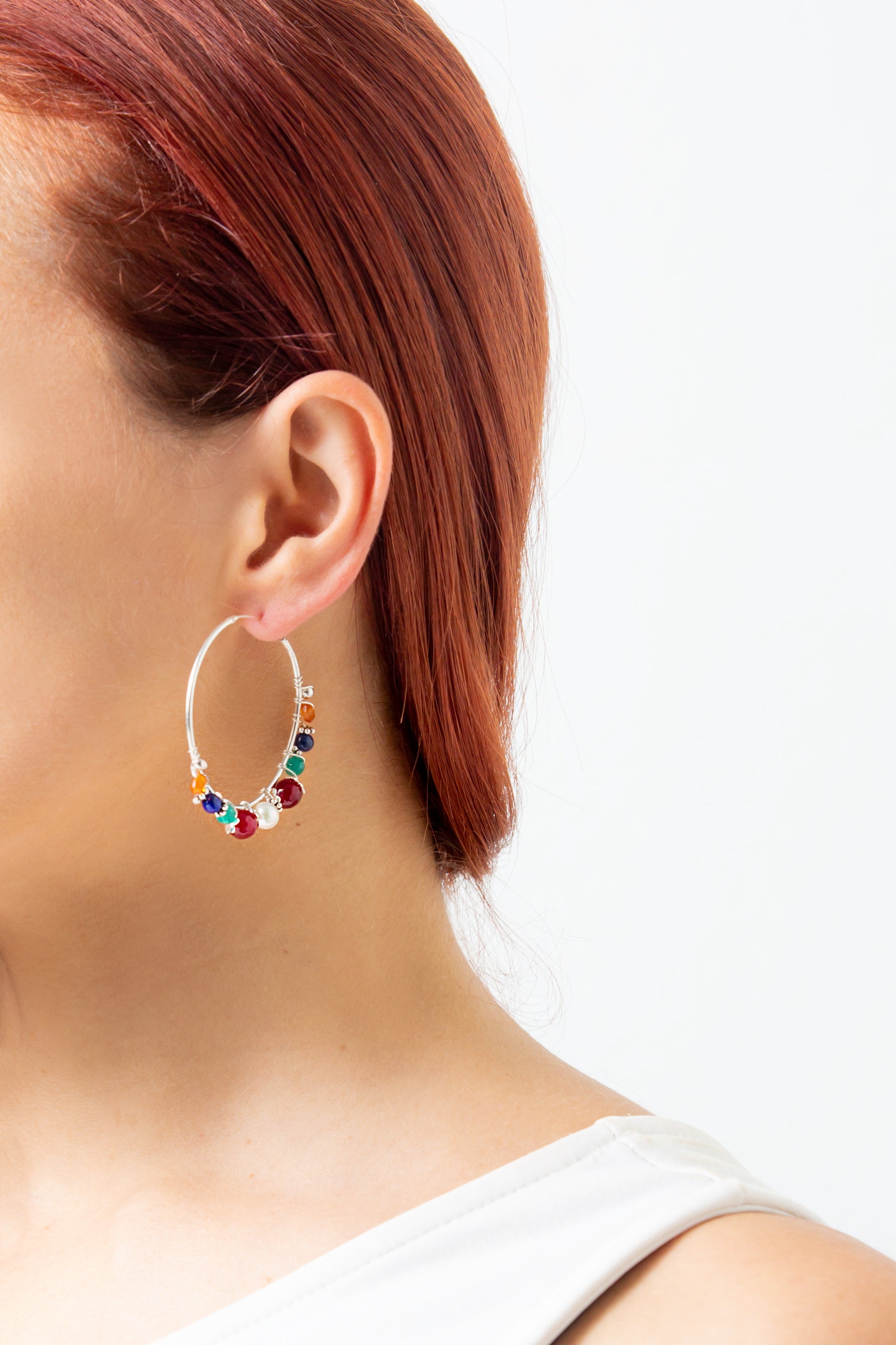 #anelle #argento #silver #pietredure #multicolor #raimbow #orecchino
