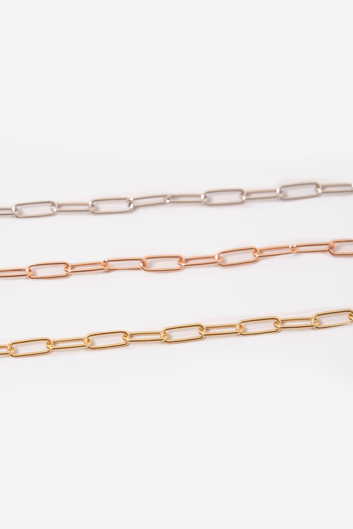 Orecchino anella in argento catena placcato oro rosa