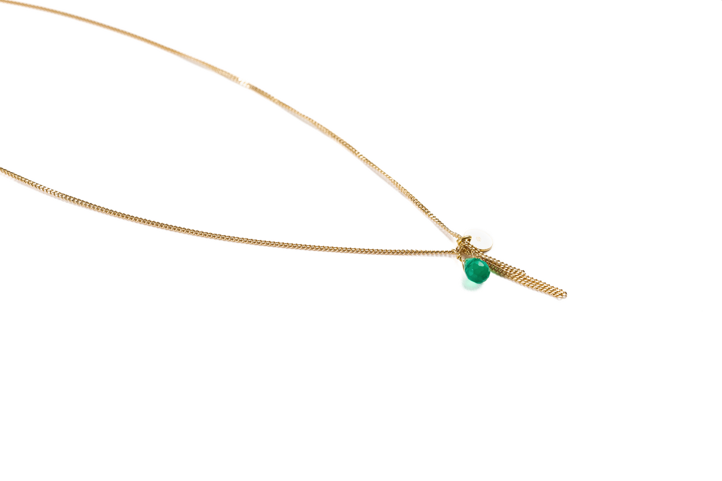 Collana girocollo argento placcato oro con ciondolo in pietra dura