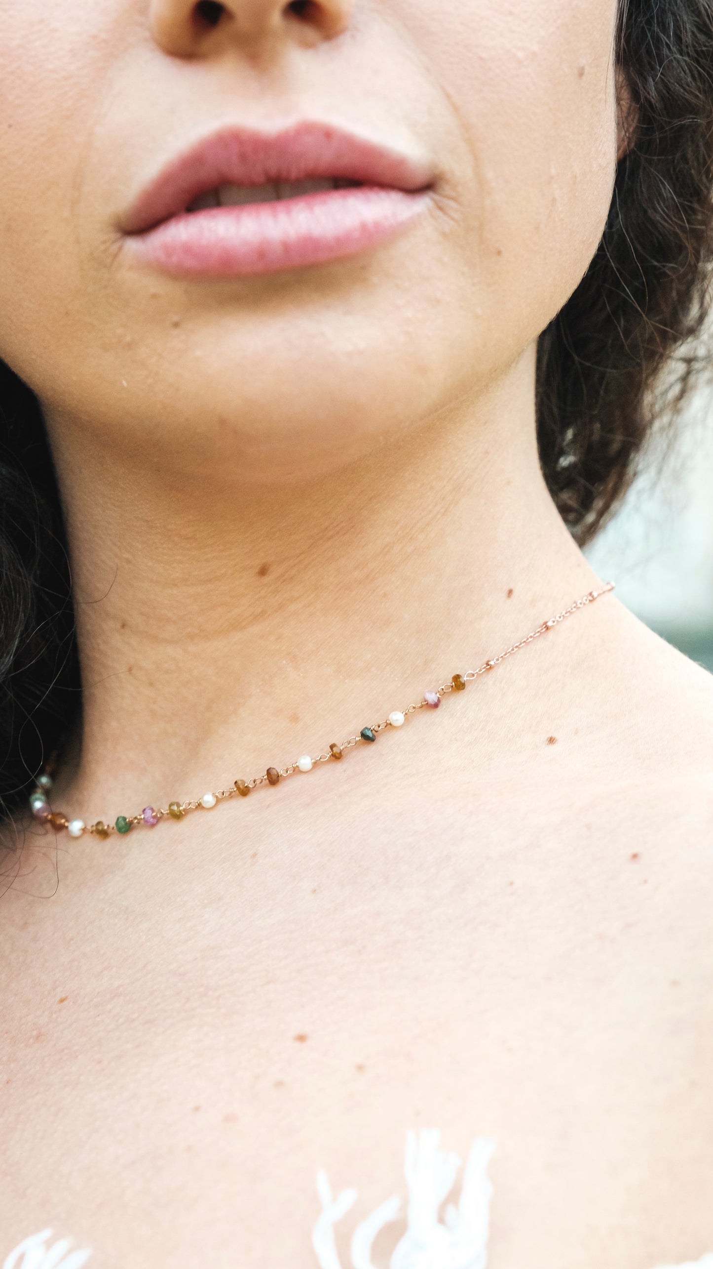 Collana in argento rosario multicolor