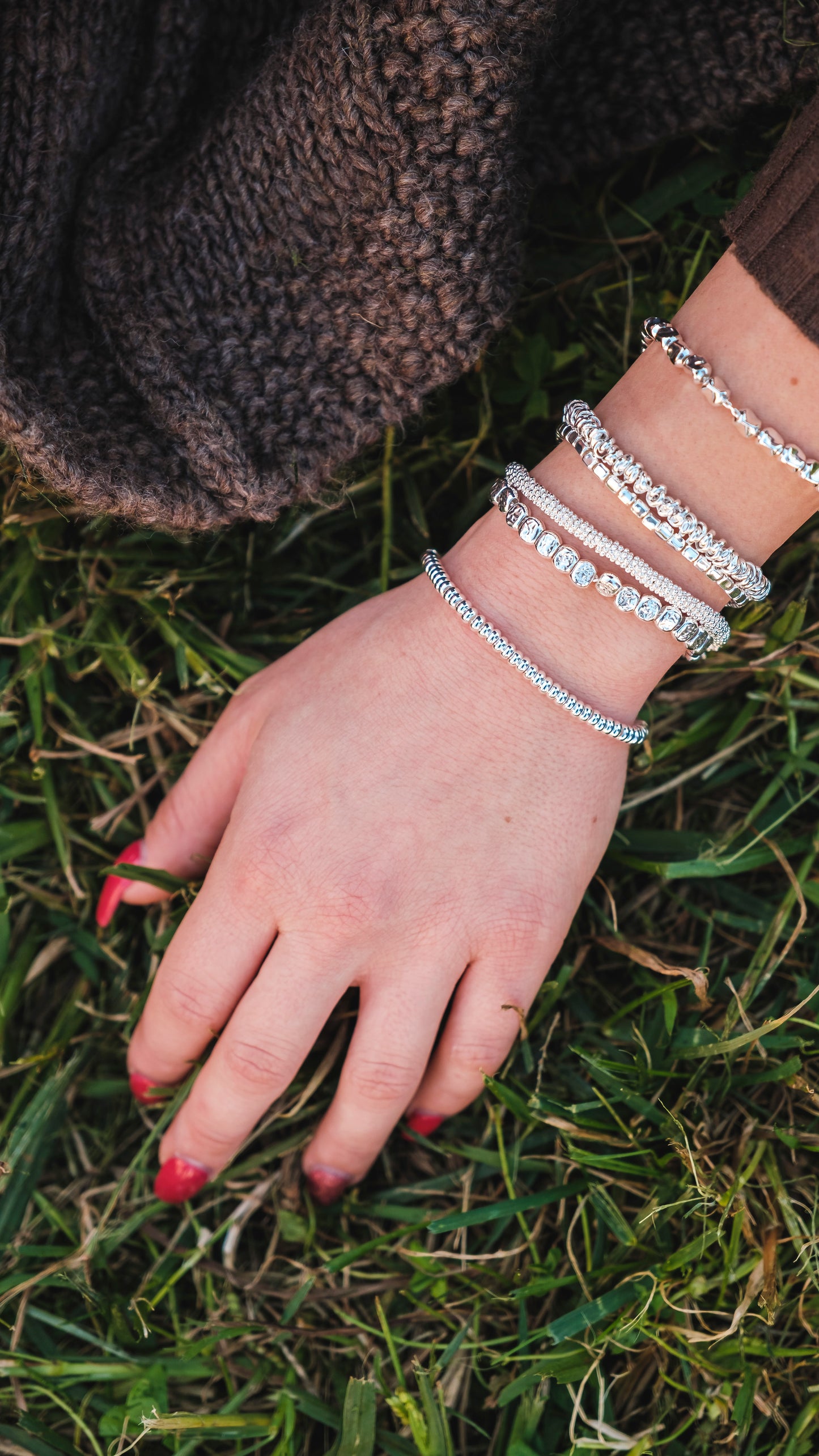 Bracciale argento anellini incrociati