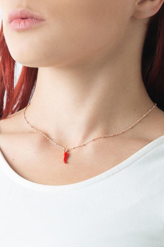 Collana cornetto rosso