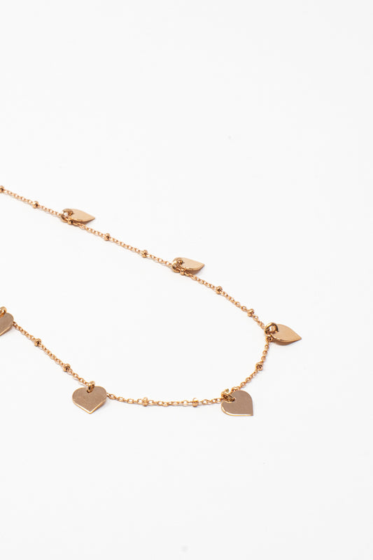 Collana  cuori rose'