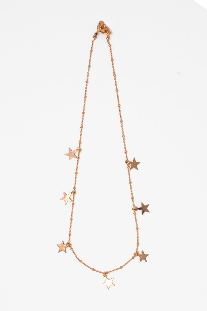 collana argento rosè stelle