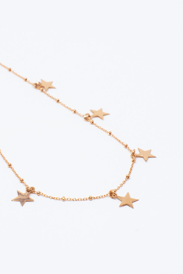 collana argento rosè stelle