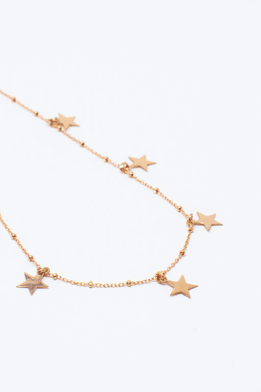collana argento rosè stelle