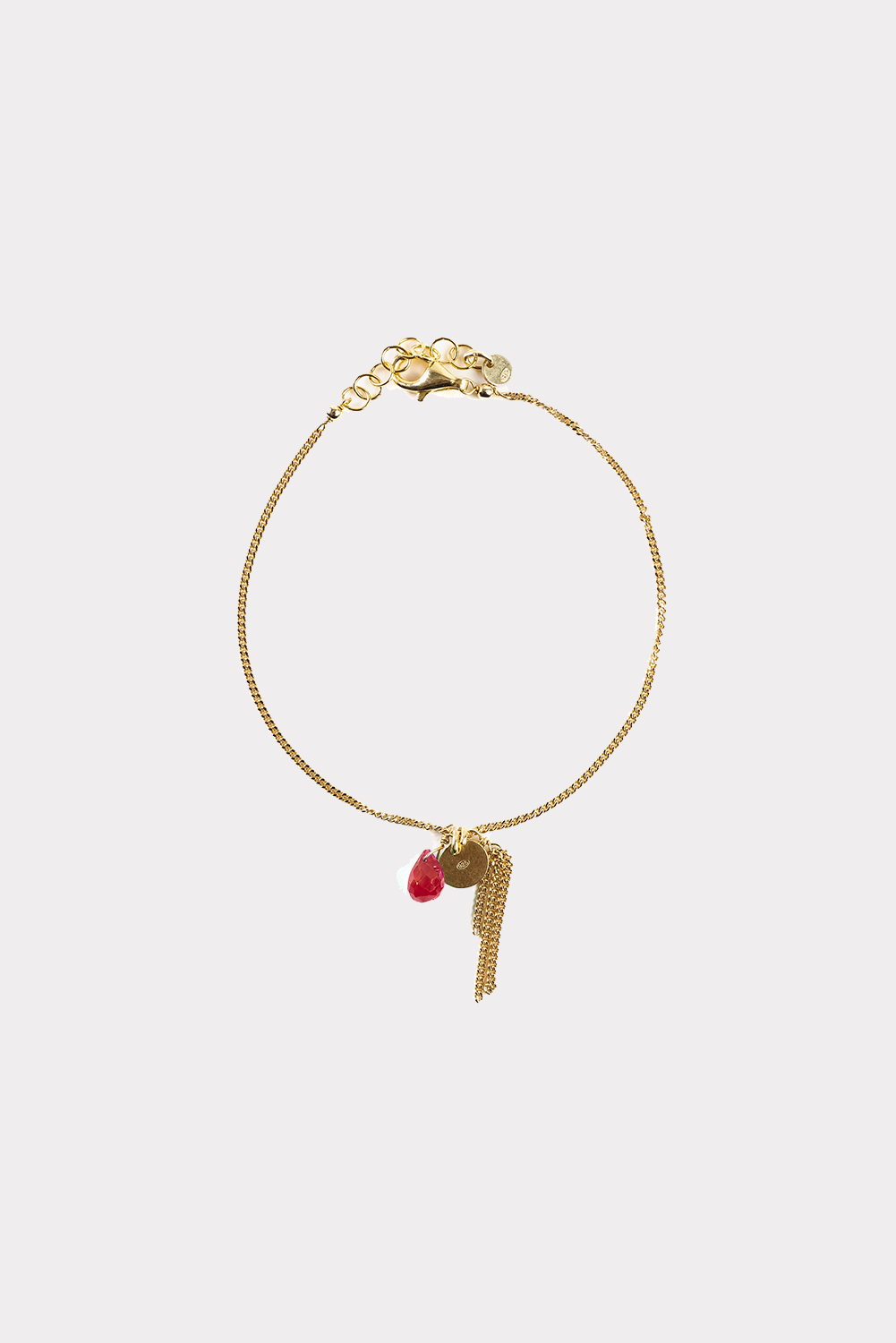 Bracciale con nappina - radice di rubino