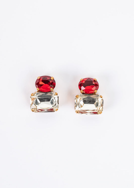Orecchini Confetti - cristallo e rosso